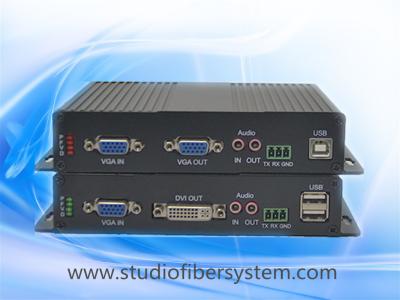 China Uncompressed 1080P vga kvm to fiber extender with local vga loopout and external analog audio for sale