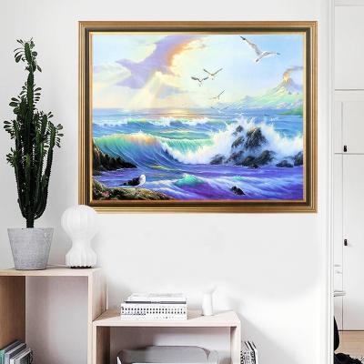 China Hot Sale New Classic/Postmodern Wall Art Modern Paintings Oil Handmade Home Decor Living Room Painting Kits Picture Natural Landscape Painting By Number for sale