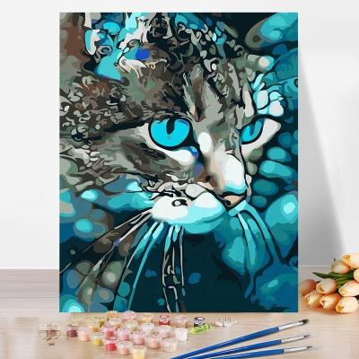 China New Classic/Postmodern Hot Sale Wall Art Modern Paintings Oil Handmade Home Decor Living Room Painting Kits Picture Painted Animals Paint By Numbers for sale