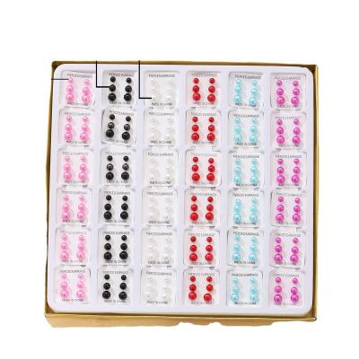 China FASHIONABLE Retro Minimalist Baroque Color Pearl Stud Set 108 Pair Box for sale