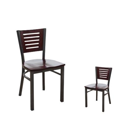 China Wholesale Removable Cover Metal Frame Chair With Wooden Back Restaurant Furniture Metal Dining Chair for sale