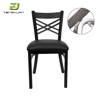 China Modern Cross Back Chairs Metal Chair Restaurant Room Furniture Dining Chairs for sale