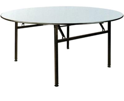 China Round Folding Extendable PVC Dinner Table For 10 Person Banquet Table for sale