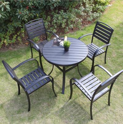 China Coastal Balcony Outdoor Garden Furniture Metal Wood White Garden Chairs for sale