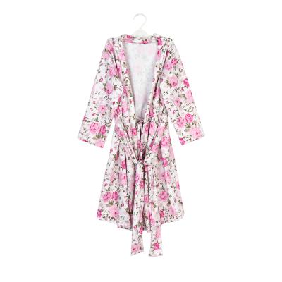 China Breathable Pink Flower Mom Long Robe for Long Robe Bridesmaid Kimono Maternity Nursing Sleepwear for sale