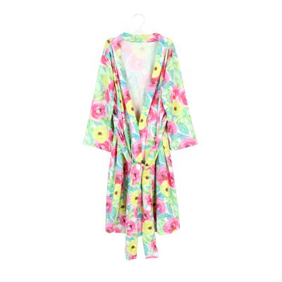 China Breathable Mommy Robe For Maternity Work Delivery Nursing Kimono Floral Robe for sale