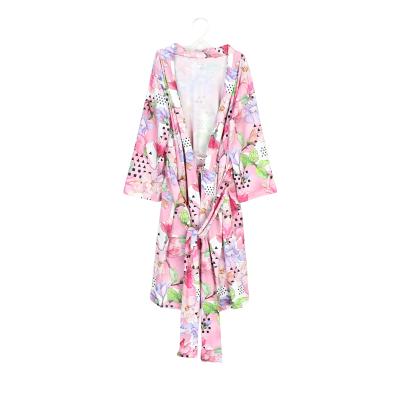 China Lady Flower Bridesmaid Robe Breathable Bridal Kimono Sleepwear for sale