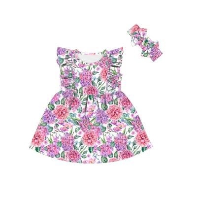 China Anti-Static Kid Baby Clothing Set Floral Dress Designer Baby And Children's Clothing for sale