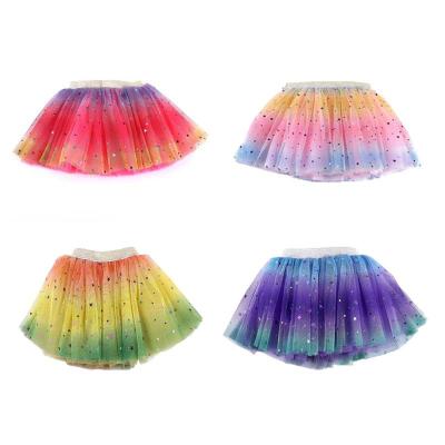 China Breathable Rainbow Glitter Tutu Skirt Baby Girl Tutu Skirt for sale