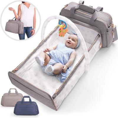 China Hot Selling Popular Best Backpack Mummy Mom Baby Care Storage Diaper Diaper Bag Waterproof Bag With Bed Packing Backpack For Boys for sale