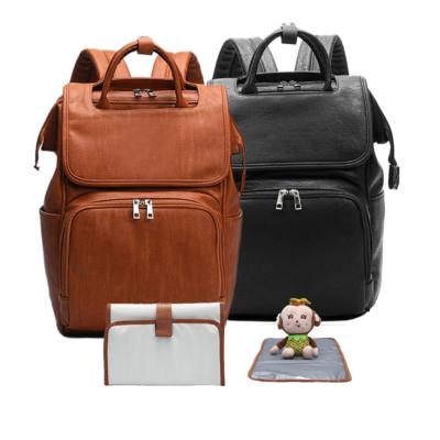 China 2021 New Arrival PU Mom Bag Backpack Fashion Mother Handbags Factory Supply Direct Wholesale Water Resistant and Diaper Bag Custom Women cheeky for sale