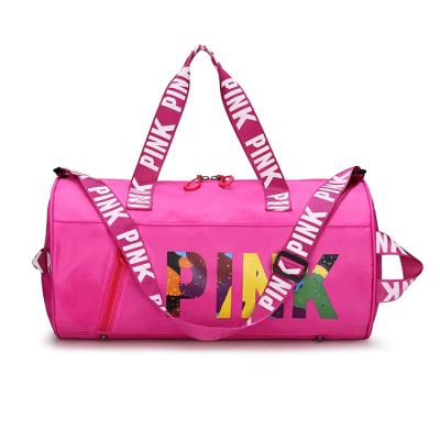 China New fashion design pink women waterproof large gym sports yoga designer luggage and travel bags water proof travel set bag for sale