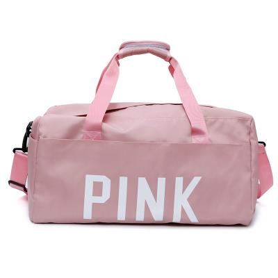 China Fashion Factory Wholesale Fleece Shoulder Bags Yoga Sports Logo Rose Waterproof Gym Bag for sale