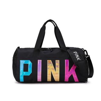 China Fashion personalized pink waterproof yoga gym travel desiger bags designer duffel gam bag woman black sports for sale