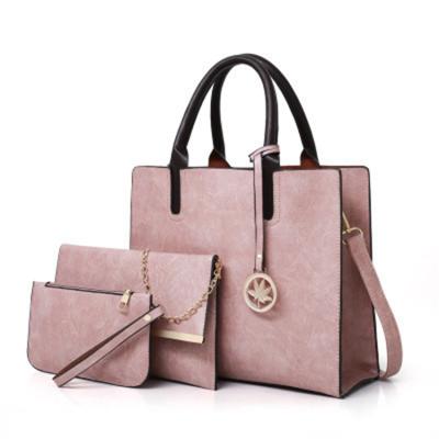 China Fashion Ladies Bag 3 Pieces Set Fashion PU Ladies Solid Color Messenger Bag Shoulder Bag Designer Wallet bolsos leather mujer for sale