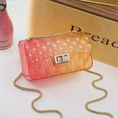 China 2021 New Fashion Women Fashion Wholesale Designer Luxury Arrivals Transparent PVC Candy Color Jelly Bag Cross - Body Bag Jelly Purse for sale