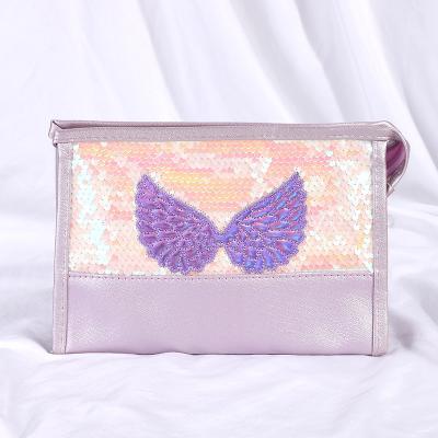 China Fashion Customized Tote Bag PU Leather Pouch Make Up Cosmetic Bag Pouch Hologram Grab Cosmetic Bags With Clear Zipper for sale