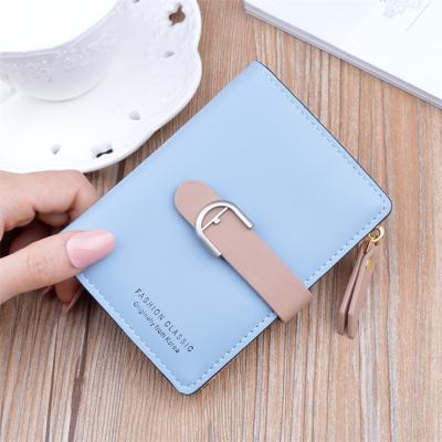 China Beautiful Small Waterproof Ladies Wallet Leather Purse With Coin Pocket Multi Color Shorts Women Wallets for sale