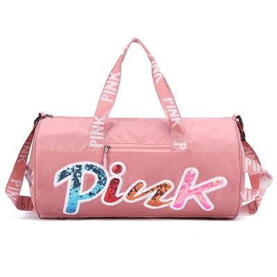 China Luxury Designer Gym Duffel Bag Foldable Yoga Bag Spend Night Women Weekend Sports Duffel Gym Pink Travel Duffel Bag for sale