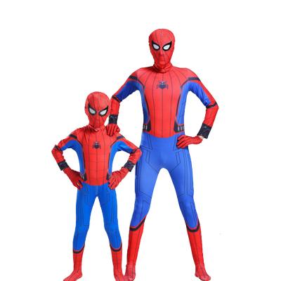 China Polyester Halloween Spiders Red Man Mask Costume Black Spiderboy Suits Kids Superhero Capes Anime Cosplay Carnival Costume Baby Gift for sale