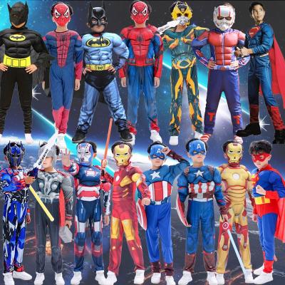 China Hot Sale Polyester Cosplay Kids Apparel Party Costume Super Man Marvel DC Kids Party Costume Props for sale