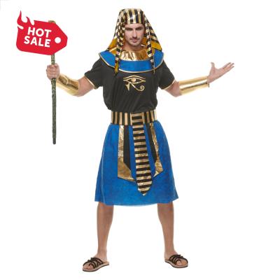 China Blue Polyester Egypt Cosplay Costume Party With Big Size Adult Boy Halloween New Design Hot Sale Costume Sets for sale