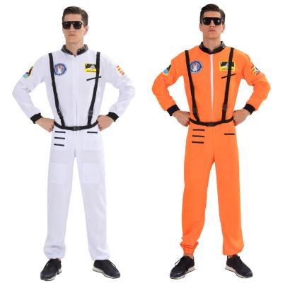 China Polyester RTS Halloween Costume For Adult Orange Astronaut Costume White Astronaut Costume for sale