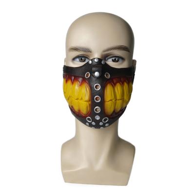 China Fashion Mens Teeth Latex Mask Halloween Mask Large For Adult Steampunk Fool's Day Masquerade for sale