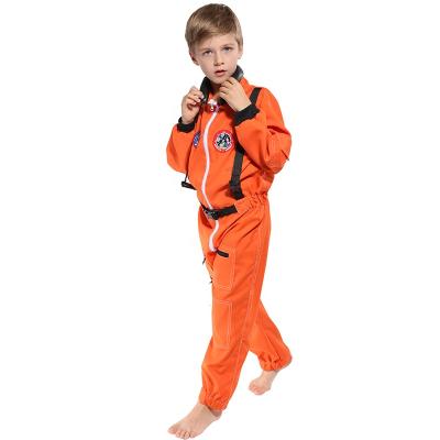 China POLYESTER Hot Sale Halloween Costume For Kids Orange Astronaut Costumes Jumpsuit Cosplay Space Suit For Boys for sale