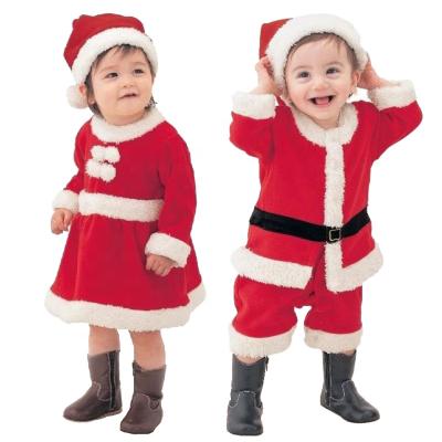 China Hot Sale Cute Costumes For Party Kids Girls Red Santa Dress Christmas Costume Sets For Kids Boys for sale