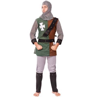 China COSPLAY Medieval Adult Knight Crusader Mens Costume Suit Halloween Cosplay Costume Clothing for sale