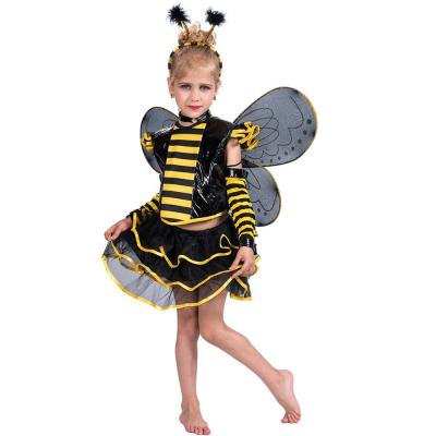 China New Style POLYESTER Kids Costume For Halloween Cute Funny Bee Mascot Costume For Girls Carnival Dresses For Kids for sale