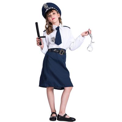 China Cosplay Girls Children Kids Police Officer Cosplay Costume Halloween Career Uniform Suit for sale