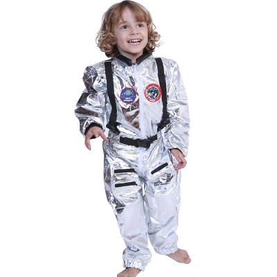 China Halloween Drop Shipping Halloween Carnival Party Kids Boys Sliver Astronaut Costume Fancy Dress Set For Kids Jumpsuit for sale