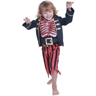 China Polyester Drop Shipping Kid Skeleton Pirate Cosplay Costume For Halloween Party Scary Costumes For Kids Children Boys for sale