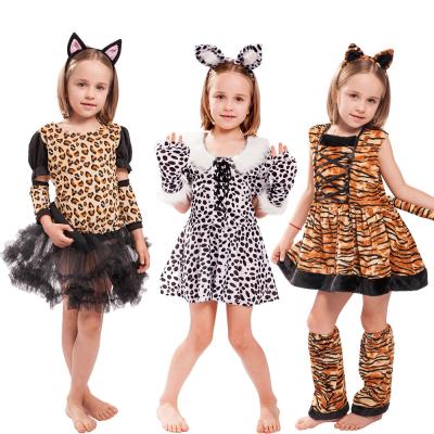 China POLYESTER Wholesale animal cosplay for kids tiger leopard girl Halloween dress kids costume Halloween costume for sale