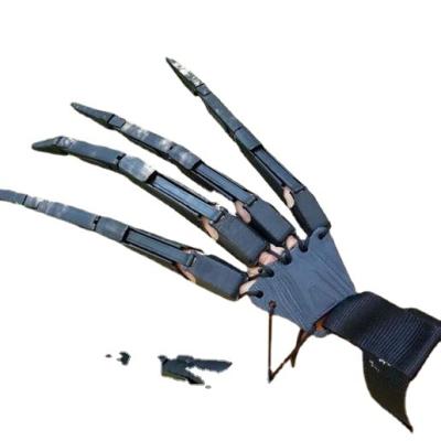 China Polyester Halloween Jointed Skeleton Fingers Hand Halloween Gift Flexible Bend Finger Joints Outdoor Party Hand Props for sale