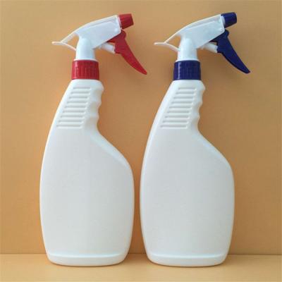 China Household Products Empty Matte White Durable Alcohol Detergent HDPE Refillable Trigger Spray Cleaning Bottle with Trigger Sprayer for sale