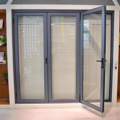 China Soundproof Broken Bridge Aluminium Swing Glass Door Weather Resistance for sale