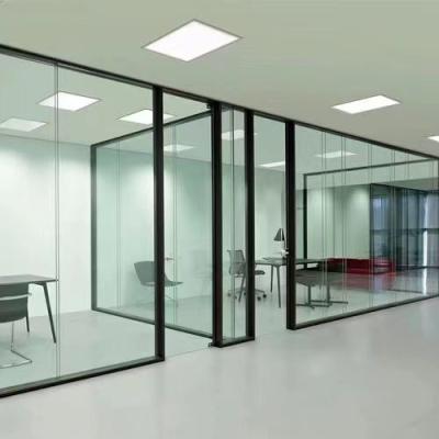 China Commercial Indoor Glass Partition Room Divider Decorative Glass Partition Walls for sale