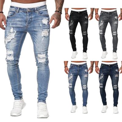 China 2020 Fashion Breathable Custom Made Men Ripped Skinny Distressed Jeans Mens Trousers Denim Pants for sale