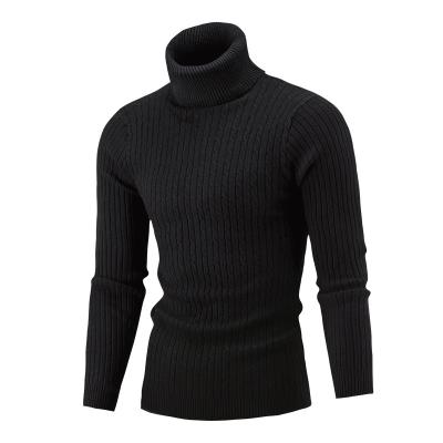 China Anti-wrinkle knitted sweater autumn and winter solid color twist new men's bottoming shirt sweater men for sale