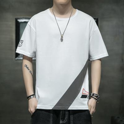 China Factory Direct Men's Streetwear Shirts Printed Patchwork T Shirts Anti Shrink Tee for sale