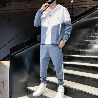 China New Anti-Static Polyester Sports Color Block Mens Tracksuit for sale