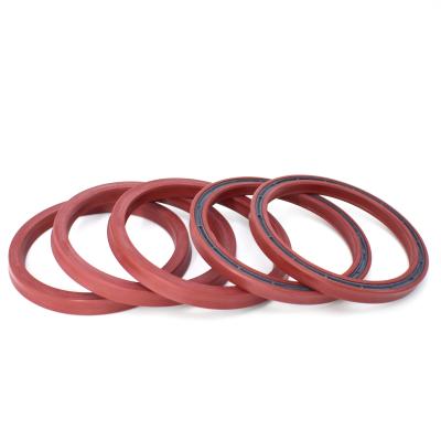 China 85 x 100 x 10MM Red hydraulic rod seals 90 shore double lip oil seals by size for sale