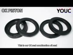 Construction Works hydraulic cylinder piston seals POM NBR  OK Seal 75mm