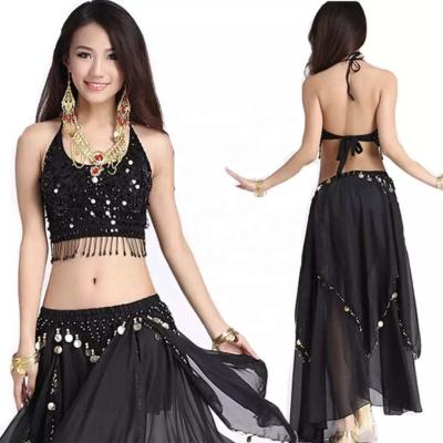 China Sets Sets Bestdance Belly Dance Costume Set Top Bra And Skirt Dancer Chiffon Skirt Dress Stage Performance Wear for sale