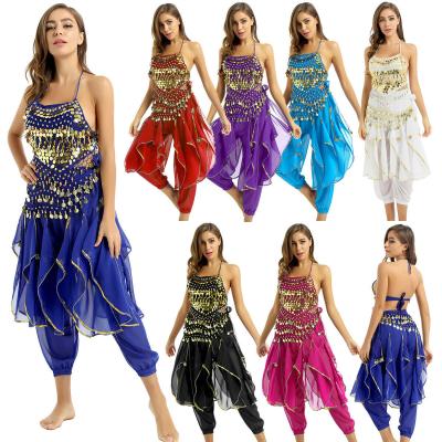 China Women's Sets Swell Dance Equipment Set Hip Scarf Harem Pants Carnival Praise Festival Costume for sale