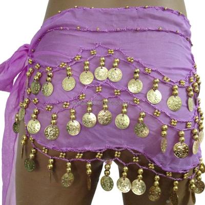 China Hip Scarf BestDance Egyptian Belly Dance Coins Indian Belt Belly Dance Hip Scarf Wrap Belt Skirt for sale