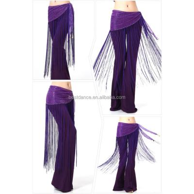 China Hip Scarf BestDance Belly Dance Costume Hip Scarf Women Dancing Long Tassel Wrap Skirt for sale